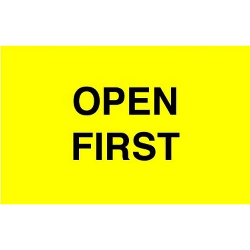 3" x 5" Open First Labels (500 per Roll) - Image 2