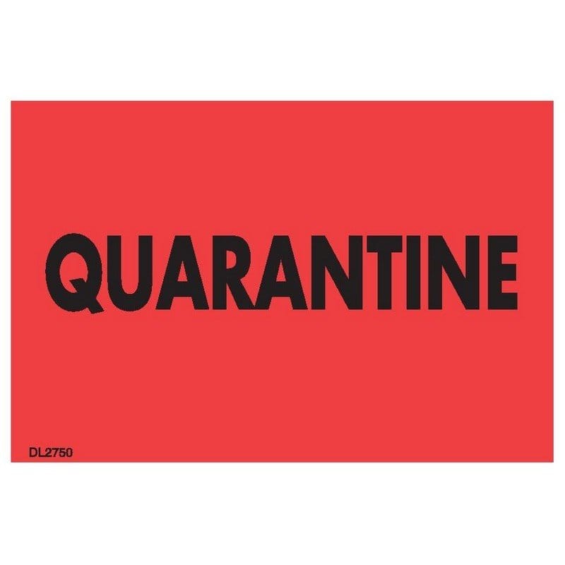 2" x 3" Quarantine labels (500 per Roll)