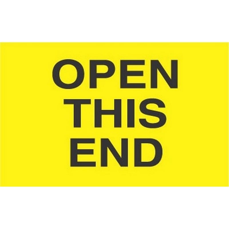 3" x 5" Open This End Labels (500 per Roll) - Image 2