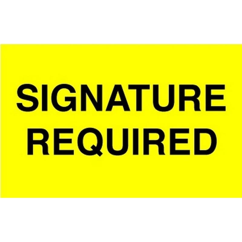3" x 5" Signature Required Labels (500 per Roll) - Image 2