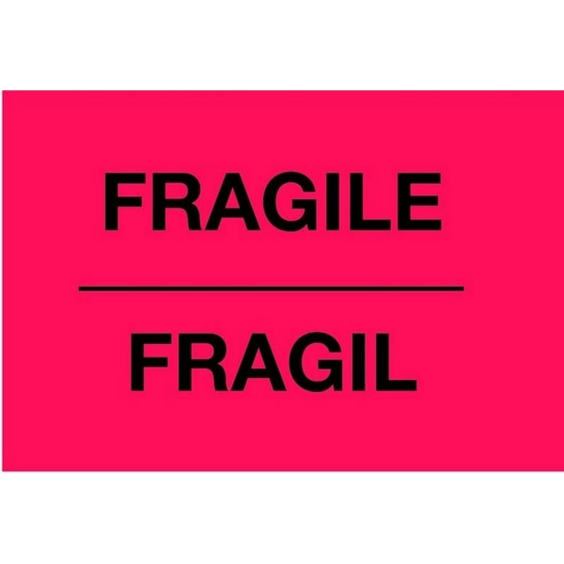 2" x 3" Fragile Bilingual Labels (500 per Roll)