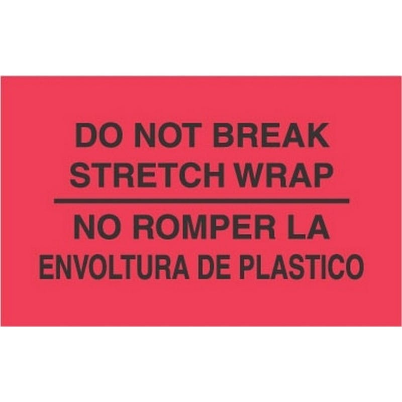 3" x 5" Do Not Break Stretch Wrap Bilingual Labels (500 per Roll) - Image 2