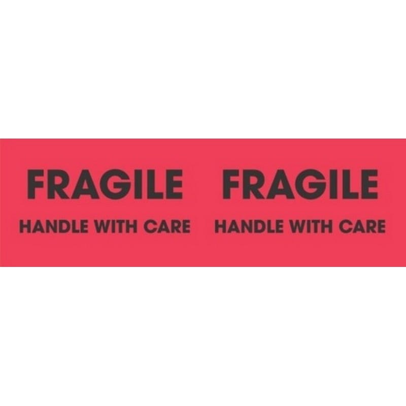 3" x 10" Fragile Handle with Care Labels (500 per Roll)