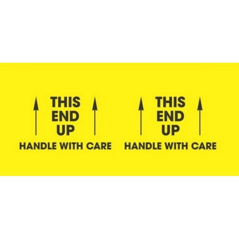 3" x 10" This End Up Handle with Care Labels (500 per Roll) - Image 2
