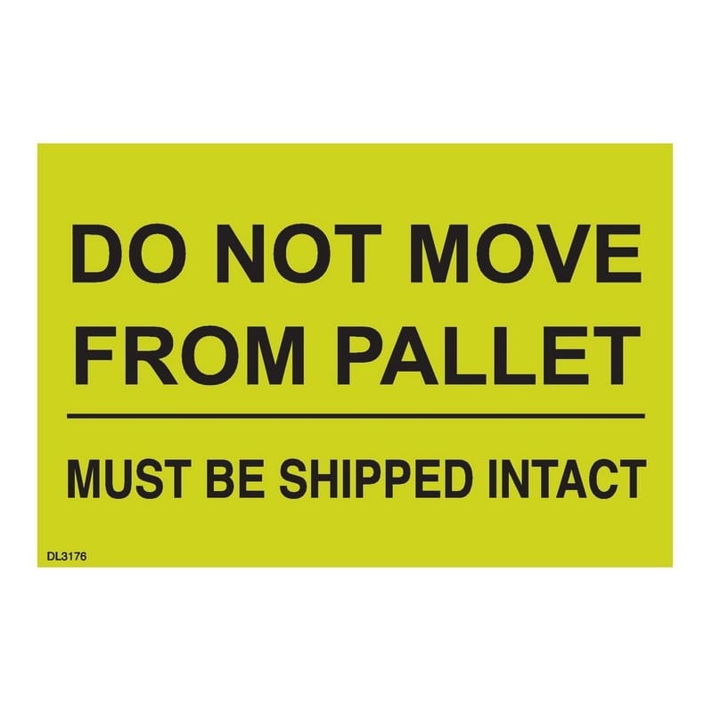4" x 6"  Do not move from pallet must be shipped intact Labels (500 per Roll)