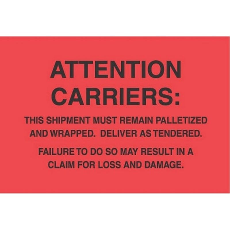 4" x 6" Attention Carriers Labels (500 per Roll) - Image 2