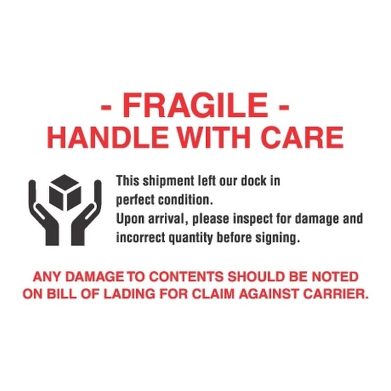4" x 6" Fragile Handle with Care Labels (500 per Roll) - Image 2