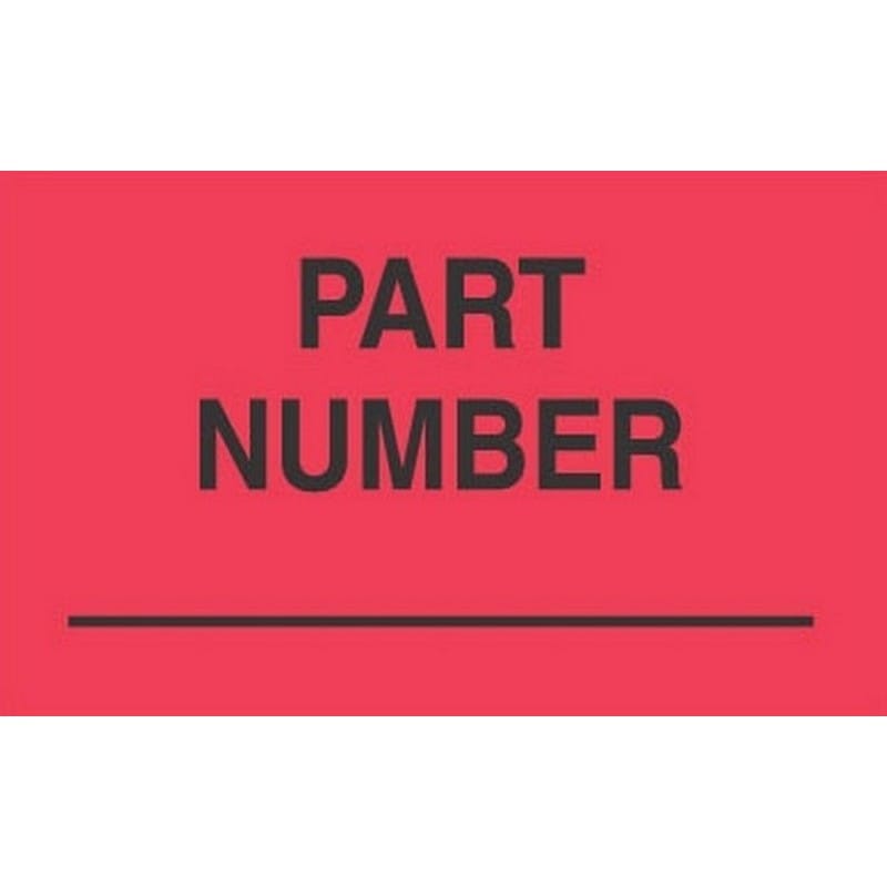 3" x 5" Part Number Labels (500 per Roll)