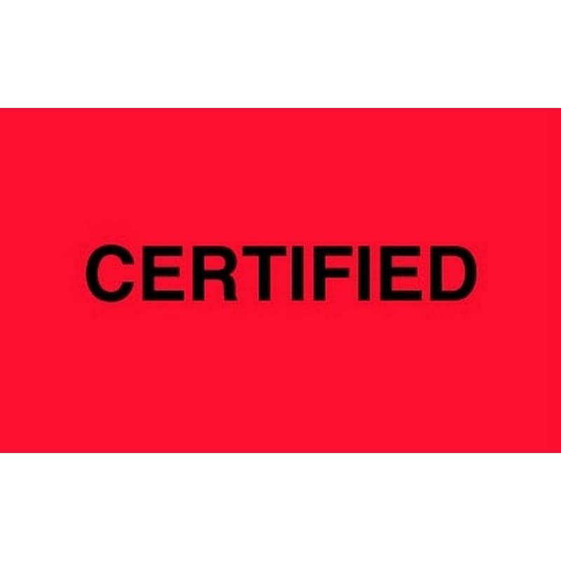 3" x 5" Certified Labels (500 per Roll)