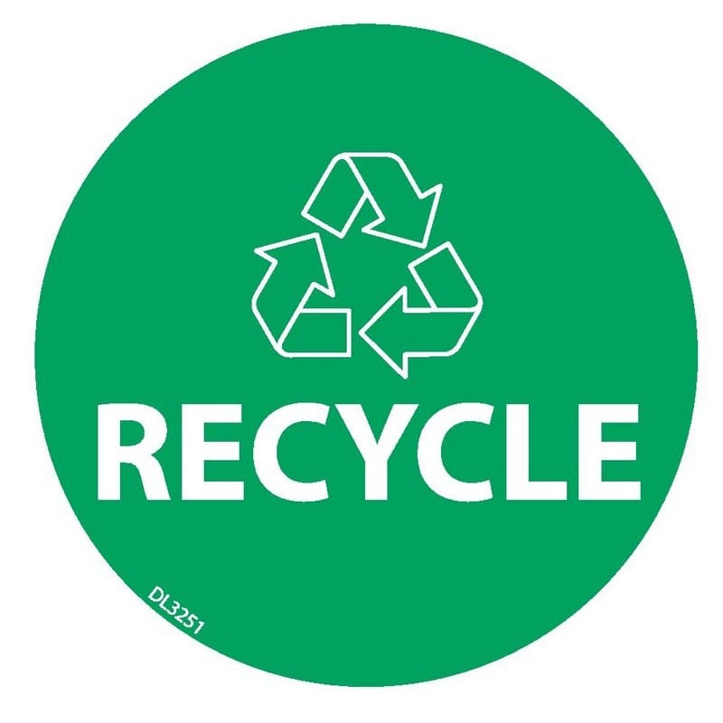 3" Diameter Recycle Labels (500 per Roll)