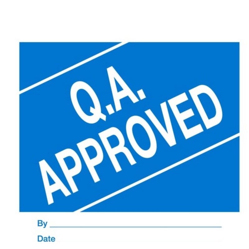 4" x 4" Q.A. Approved Labels (500 per Roll)