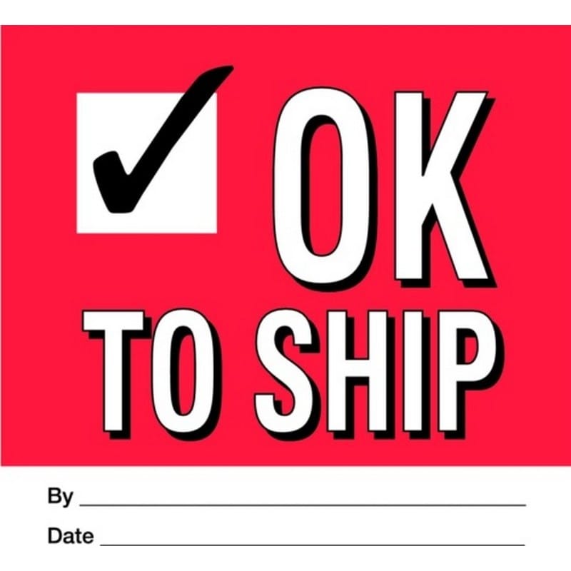 4" x 4" OK To Ship Check Labels (500 per Roll) - Image 2