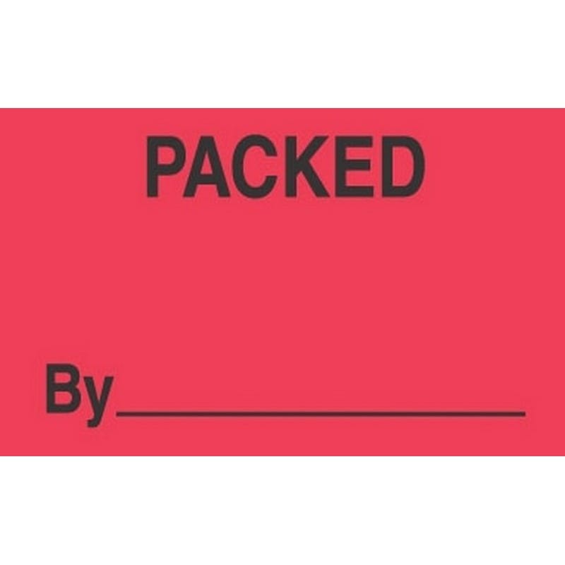 3" x 5" Packed By ____ Labels (500 per Roll) - Image 2