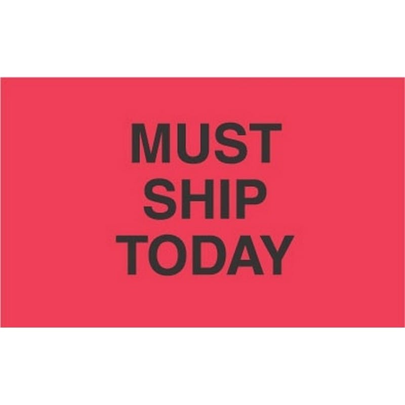 1-3/8" x 2" Must Ship Today Labels (500 per Roll)
