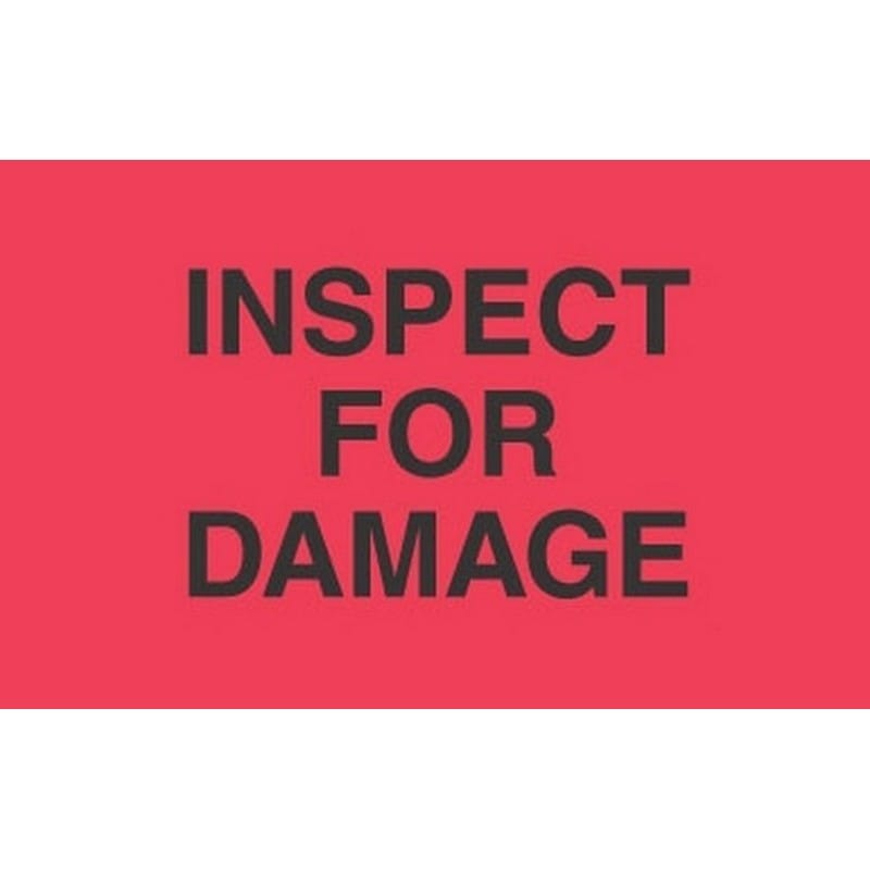 3" x 5" Inspect For Damage Labels (500 per Roll) - Image 2