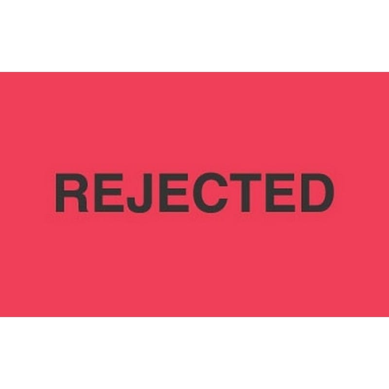 3" x 5" Rejected Labels (500 per Roll)