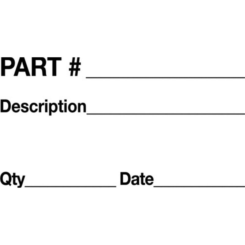 3" x 5" Part # ____ Description ____ Quantity ____ Date ____ Labels (500 per Roll) - Image 2