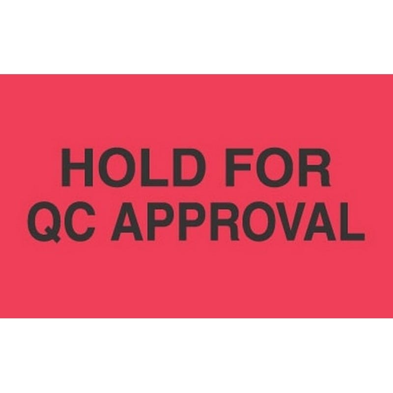 1-3/8" x 2" Hold For QC Approval Labels (500 per Roll) - Image 2