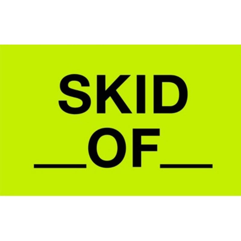 3" x 5" Black/Fluorescent Green Skid ___ Of ___ Labels (500 per Roll) - Image 2