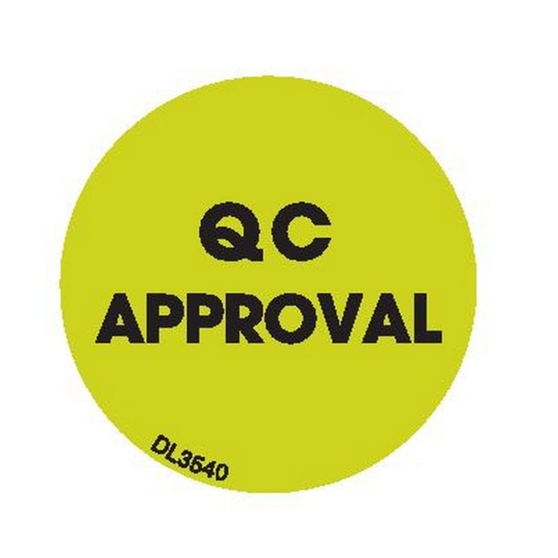 1" diameter QC Approval labels (500 per Roll)