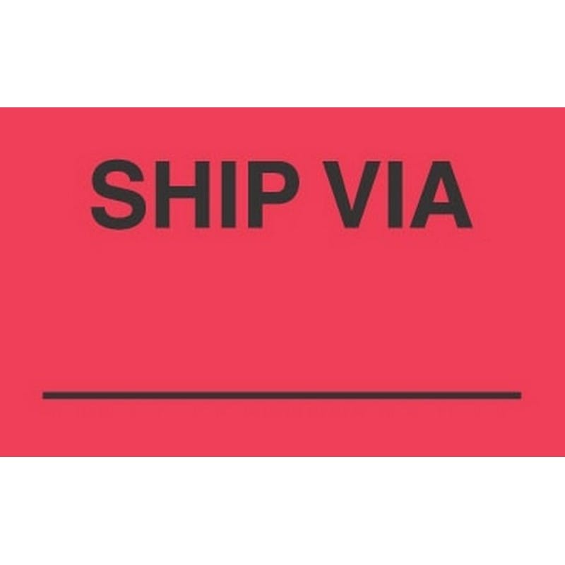 3" x 5" Ship Via ____ Labels (500 per Roll)