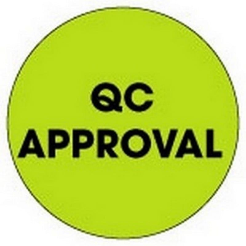 2" Diameter QC Approval Circle Labels (500 per Roll) - Image 2