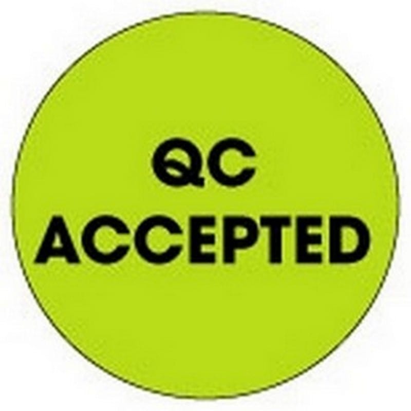 2" Diameter QC Accepted Circle Labels (500 per Roll) - Image 2