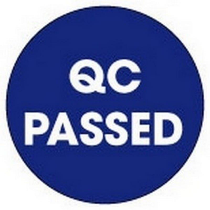 2" Diameter QC Passed Circle Labels (500 per Roll)