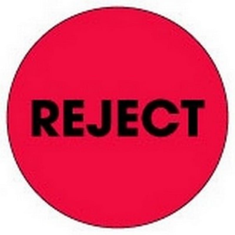 2" Diameter Reject Circle Labels (500 per Roll) - Image 2