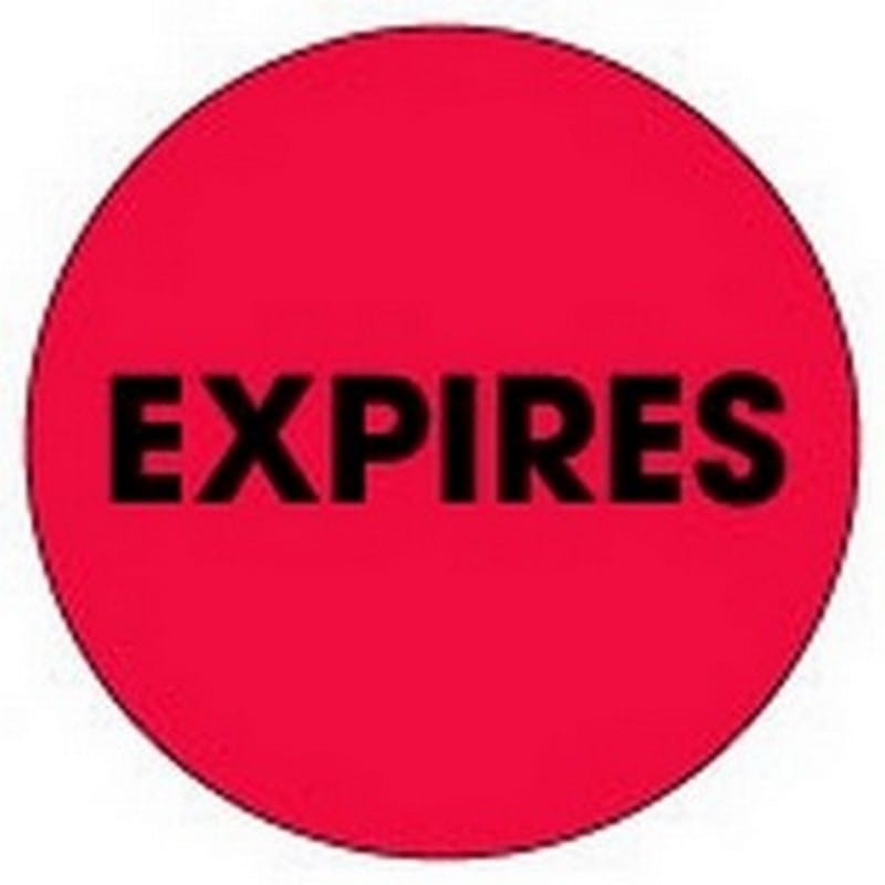 2" Diameter Expires Circle Labels (500 per Roll) - Image 2
