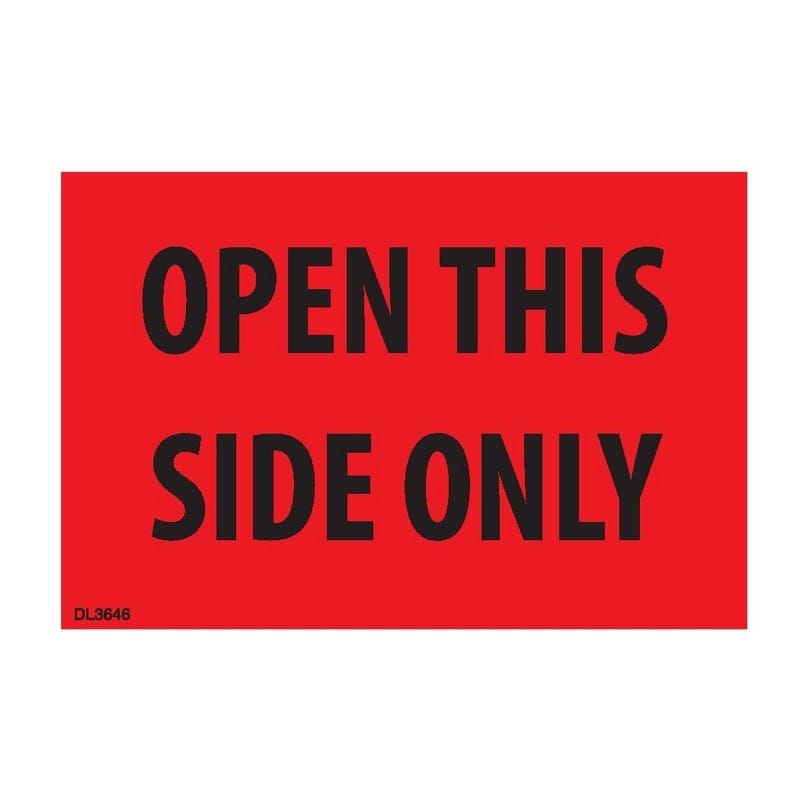 2" x 3" Open this side only labels (500 per Roll)