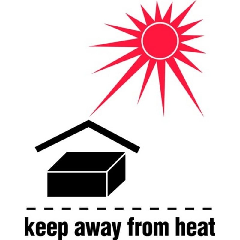 4" x 6" Keep Away From Heat Labels (500 per Roll)