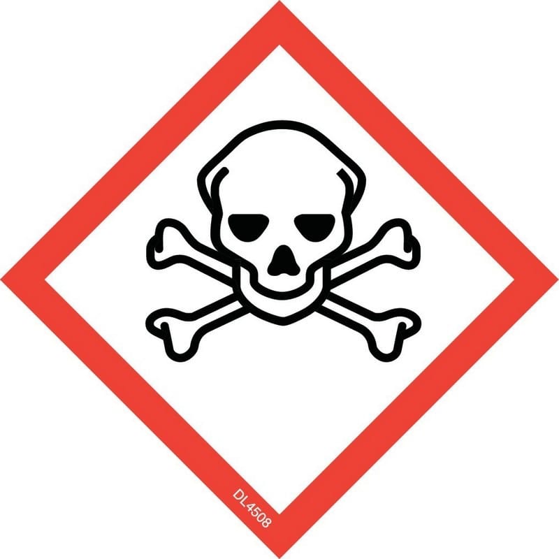 2" x 2" Hazcom-skull labels (500 per Roll)