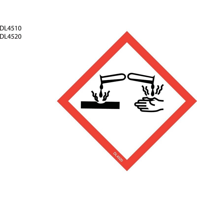 4" x 4" Hazcom-Corrosion labels (500 per Roll)
