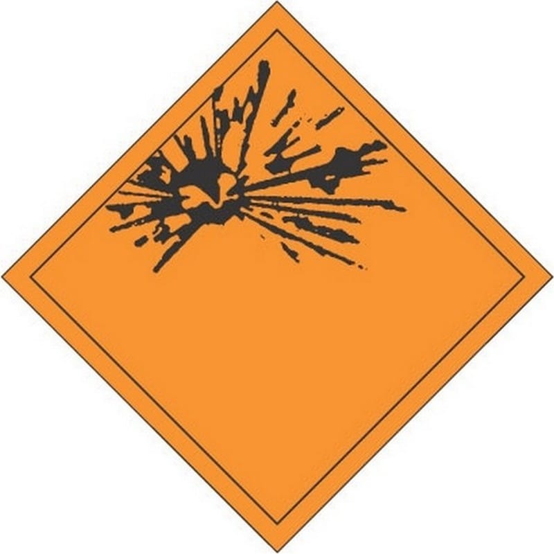 4" x 4" Explosive D.O.T. Class 1 Hazard Labels (500 per Roll) - Image 2