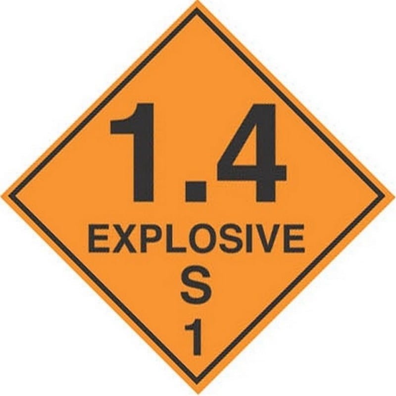 4" x 4" 1.4 Explosive S D.O.T. Class 1 Hazard Labels (500 per Roll)