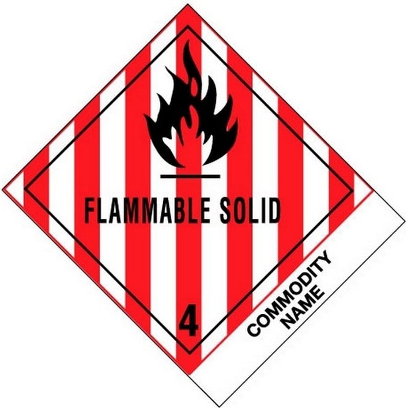 4" x 4-3/4" Flammable Solid - Flammable Solids, N.O.S. UN1325 Labels (500 per Roll)