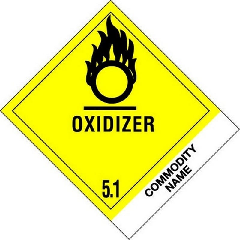 4" x 4-3/4" Oxidizer Labels (500 per Roll) - Image 2