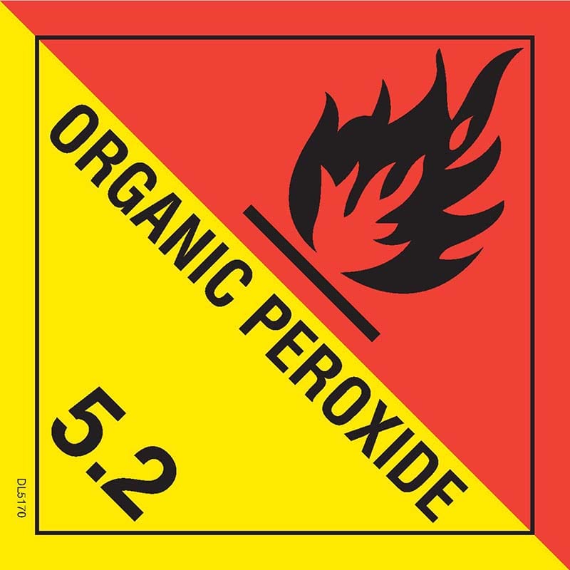 4" x 4" Organic Peroxide D.O.T. Class 5 Hazard Labels (500 per Roll) - Image 2