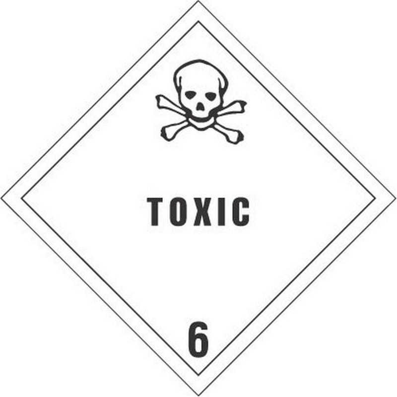 4" x 4" Toxic D.O.T. Class 6 Hazard Labels (500 per Roll) - Image 2