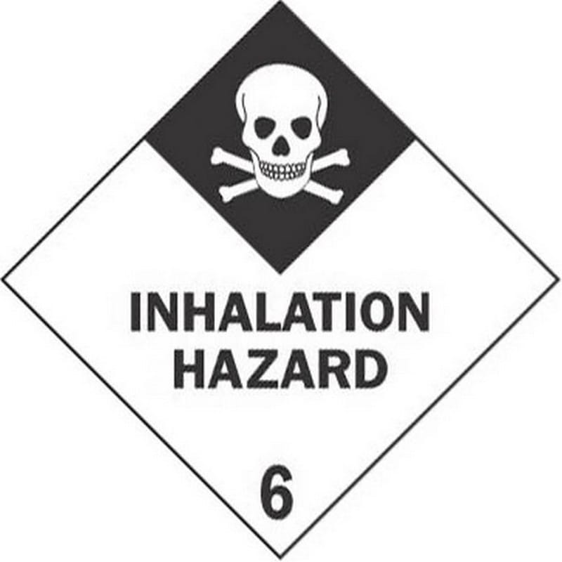 4" x 4" Inhalation Hazard D.O.T. Class 6 Hazard Labels (500 per Roll) - Image 2