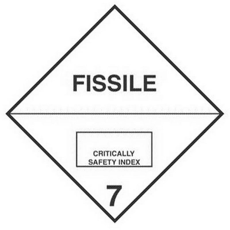 4" x 4" Fissile D.O.T. Class 7 Hazard Labels (500 per Roll) - Image 2