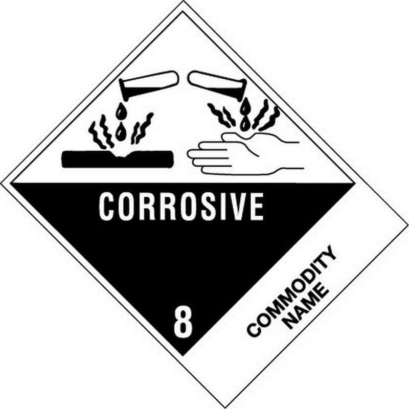 4" x 4-3/4" Corrosive - Paint Related Materials UN3066 Labels (500 per Roll) - Image 2