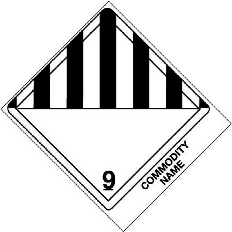 4" x 4-3/4" Class 9 - Hazardous Waste, Liquid, N.O.S. NA3082 Labels (500 per Roll)