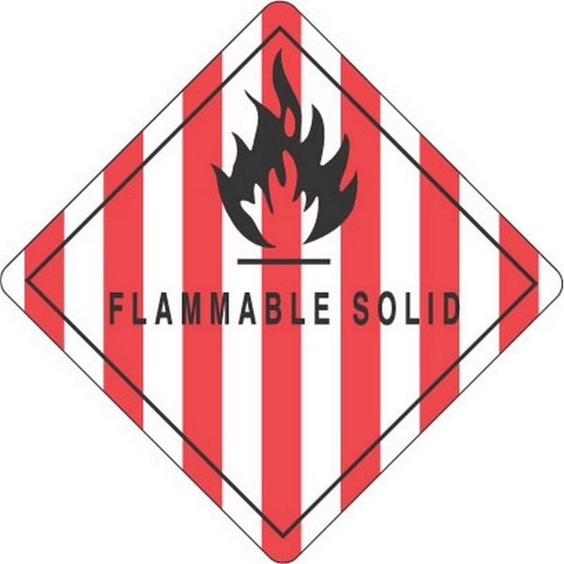 4" x 4" Flammable Solid D.O.T. Subsidiary Risk Labels (500 per Roll) - Image 2