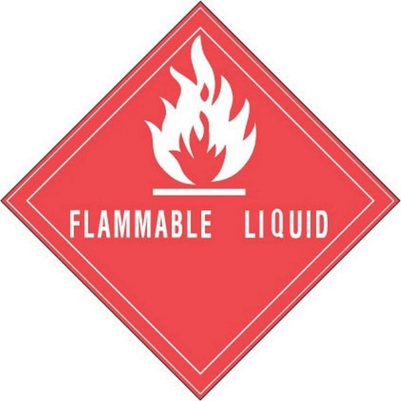 4" x 4" Flammable Liquid D.O.T. Subsidiary Risk Labels (500 per Roll)