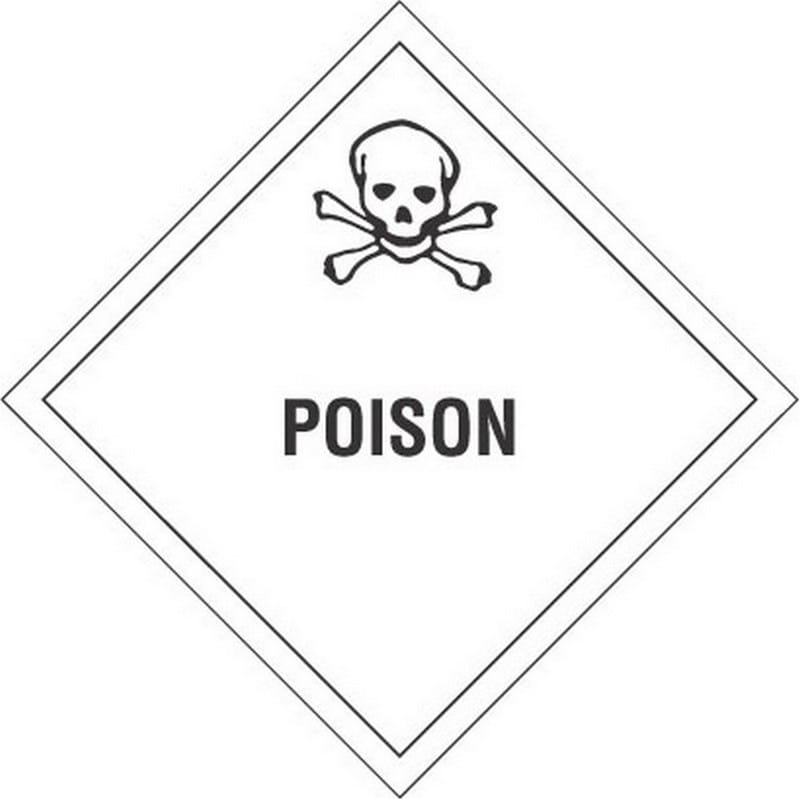 4" x 4" Poison D.O.T. Subsidiary Risk Labels (500 per Roll) - Image 2