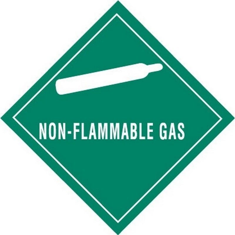 4" x 4" Non-Flammable Gas D.O.T. Subsidiary Risk Labels (500 per Roll) - Image 2