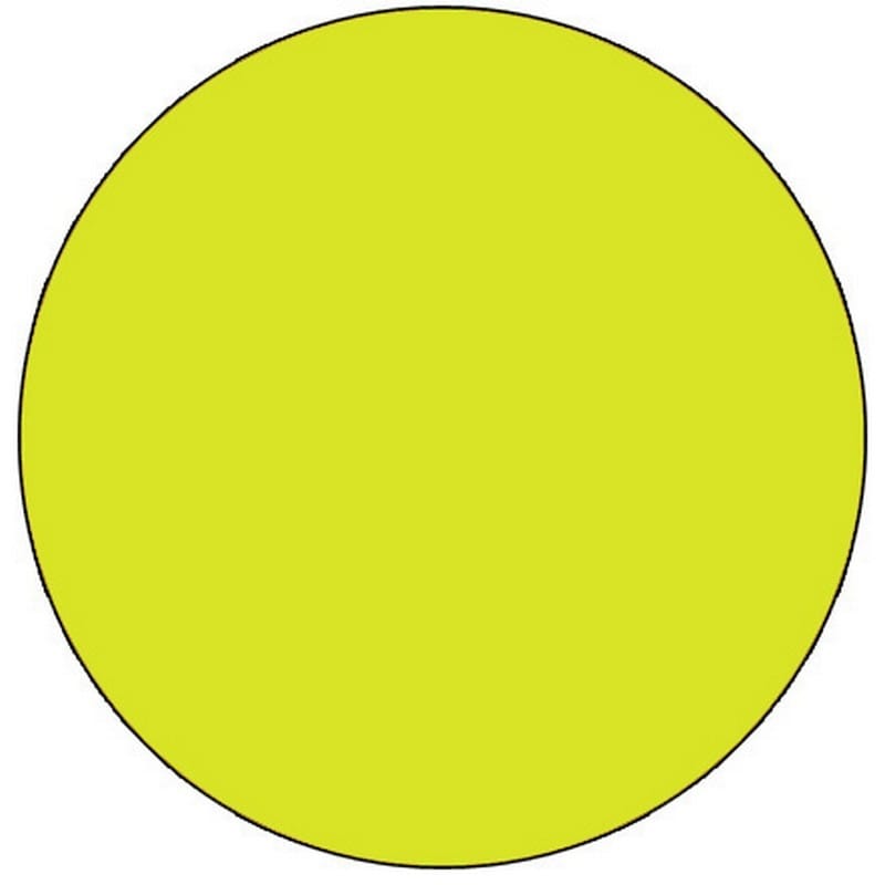 1/2" Diameter Fluorescent Green Circle Labels (500 per Roll)