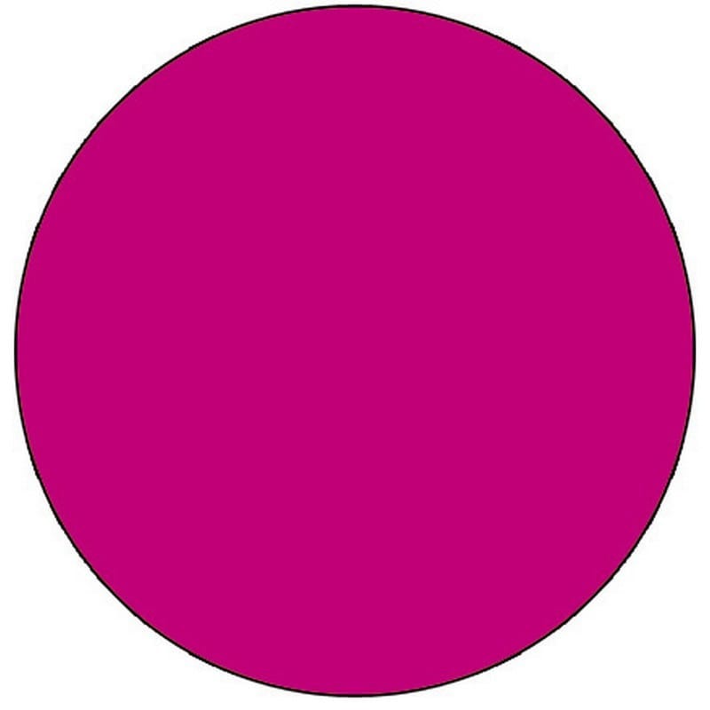 2" Diameter Fluorescent Pink Circle Labels (500 per Roll)